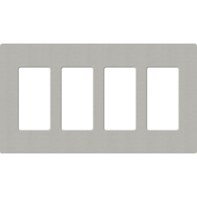Lutron SC-4-PB Claro Screwless Designer Wall Plate W/Four Gang, Pebble Finish