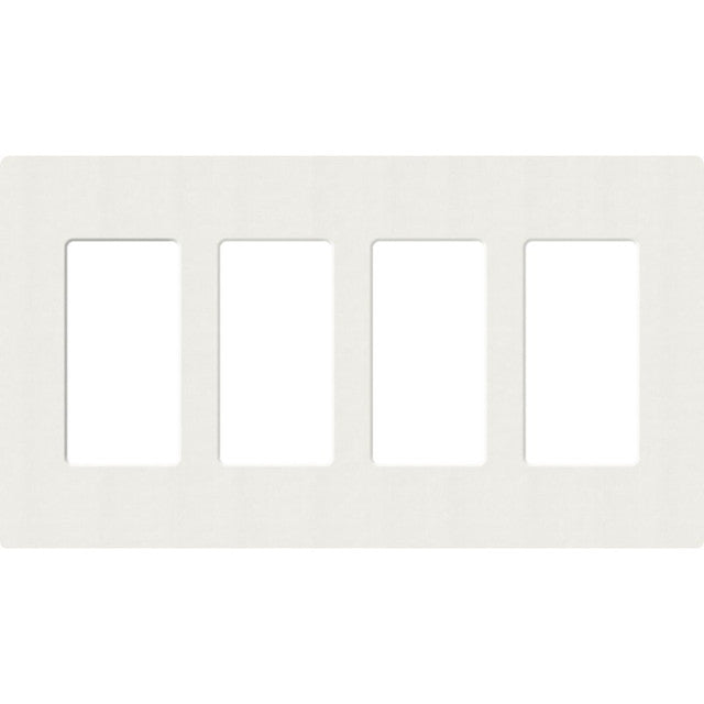 Lutron SC-4-RW Claro Screwless Designer Wall Plate W/Four Gang, Architectural White Finish