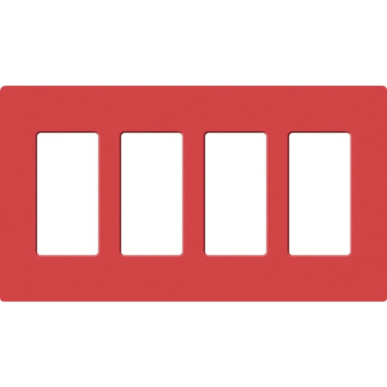 Lutron SC-4-SR Claro Screwless Designer Wall Plate W/Four Gang, Signal Red Finish