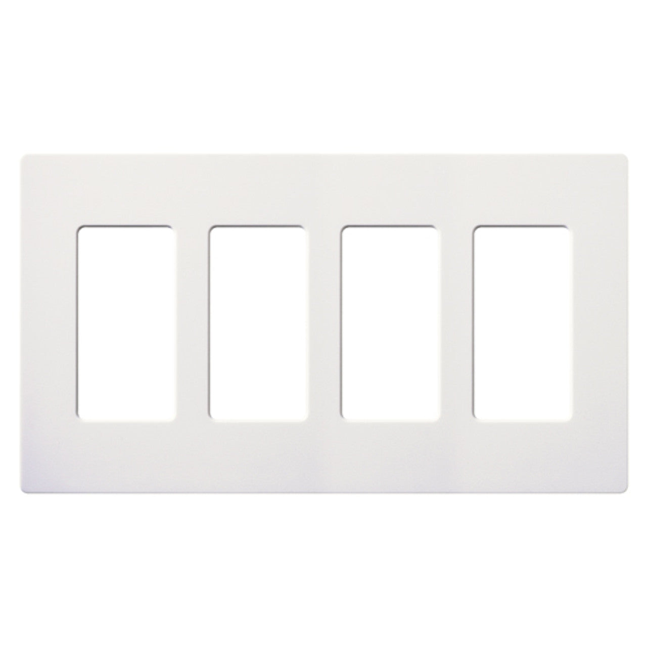 Lutron SC-4-SW Claro Screwless Designer Wall Plate W/Four Gang, Snow White Finish