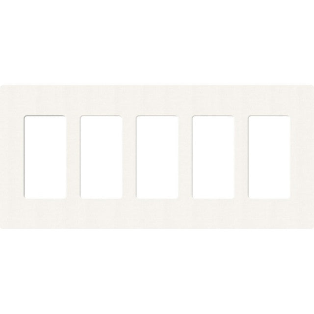 Lutron SC-5-BW Claro Decora Screwless Wall Plate W/Five Gang, Brilliant White Finish