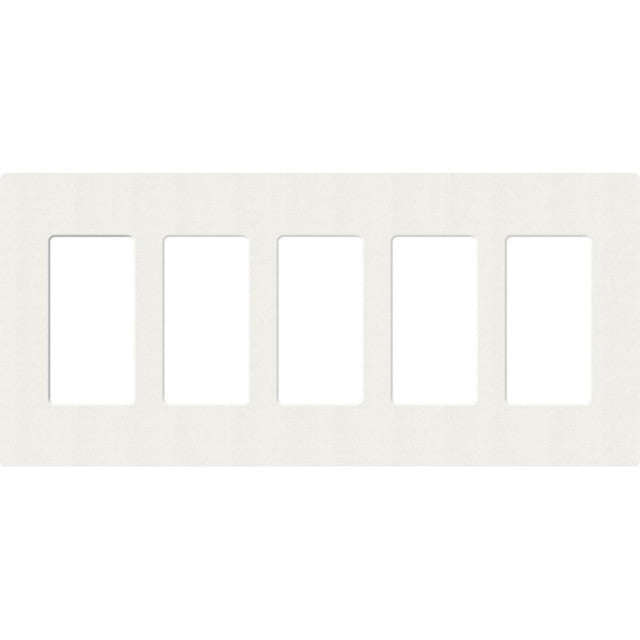 Lutron SC-5-GL Claro Decora Screwless Wall Plate W/Five Gang, Glacier White Finish