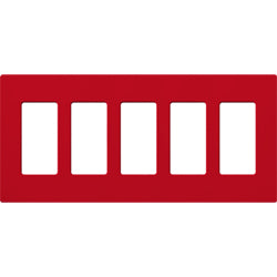 Lutron SC-5-HT Claro Decora Screwless Wall Plate W/Five Gang, Hot Finish