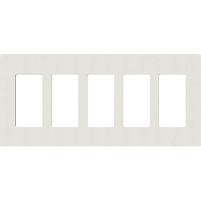 Lutron SC-5-LG Claro Decora Screwless Wall Plate W/Five Gang, Lunar Gray Finish