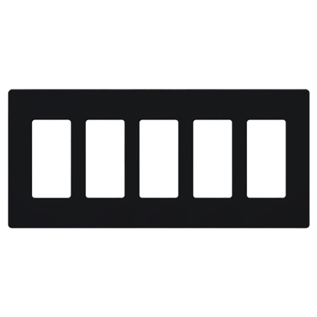 Lutron SC-5-MN Claro Decora Screwless Wall Plate W/Five Gang, Midnight Finish