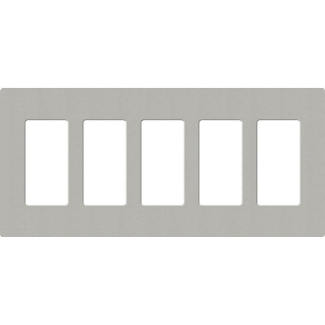 Lutron SC-5-PB Claro Decora Screwless Wall Plate W/Five Gang, Pebble Finish