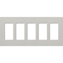 Lutron SC-5-PD Claro Decora Screwless Wall Plate W/Five Gang, Palladium Finish