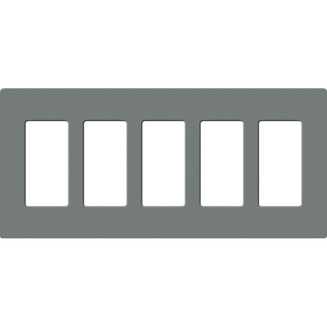 Lutron SC-5-SL Claro Decora Screwless Wall Plate W/Five Gang, Slate Finish