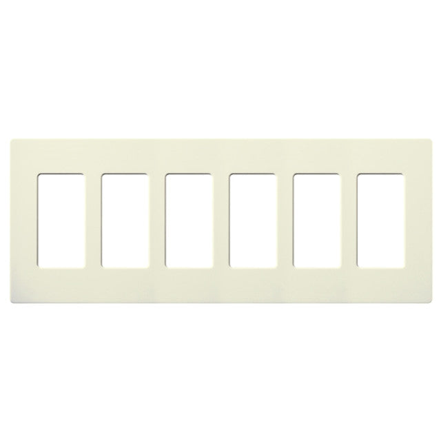 Lutron SC-6-BI Claro Decora Screwless Wall Plate W/Six Gang, Biscuit Finish