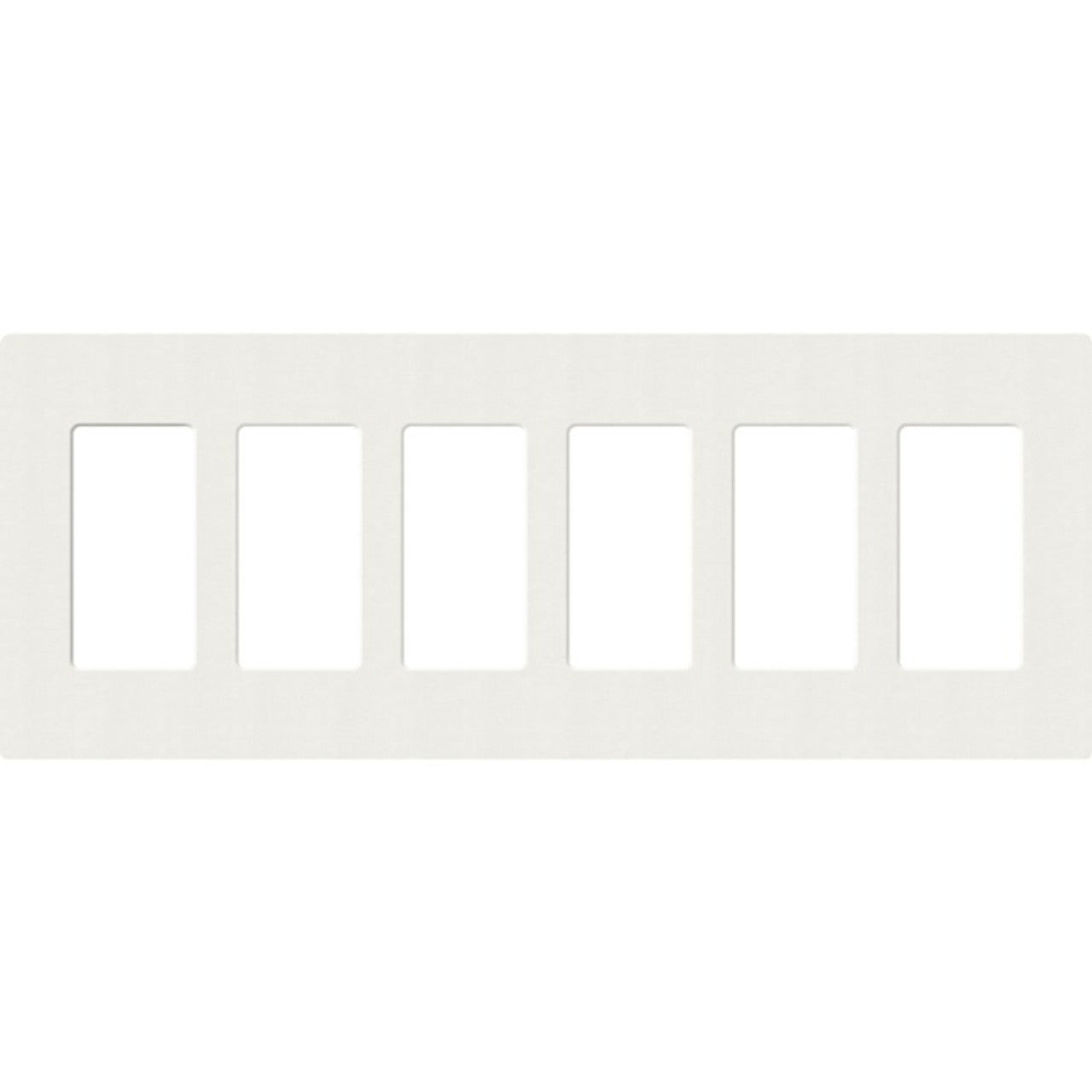 Lutron SC-6-RW Satin Decora Screwless Wall Plate W/Six Gang, Architectural White Finish