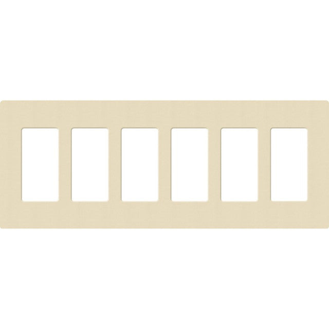 Lutron SC-6-SD Satin Decora Screwless Wall Plate W/Six Gang, Sand Finish