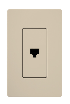 Lutron SC-PJ-TP Claro Phone Jack - Taupe Finish
