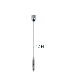 Westgate SCL-CCK-12FT Adjustable. 12ft 1/16in Suspension Wire With Decor Ceiling Attachment - Keyhole End