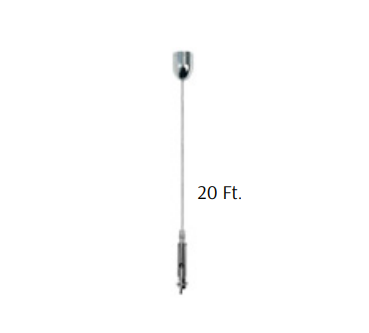 Westgate SCL-CCK-20FT 20ft 1/16 Inch Suspension Wire With Decor Ceiling At- Tachment - Keyhole End