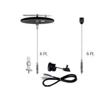 Westgate SCL-CSKC-6FT-BK 6ft 1/16in Suspension Canopy Complete Kit With Decor Non-power Ceiling Attachment - Keyhole Ends Black Finish