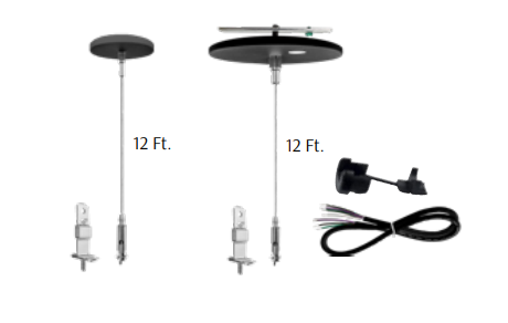 Westgate SCL-CSMK-12FT-BK 12ft 1/16 Inch Suspension Canopy Complete Kit With Mini Non-power Canopy Keyhole End Connectors Black Finish