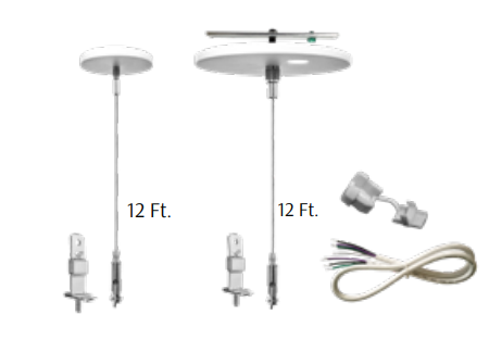 Westgate SCL-CSMK-12FT 12ft 1/16 Inch Suspension Canopy Complete Kit With Mini Non-power Canopy Keyhole End Connectors White Finish