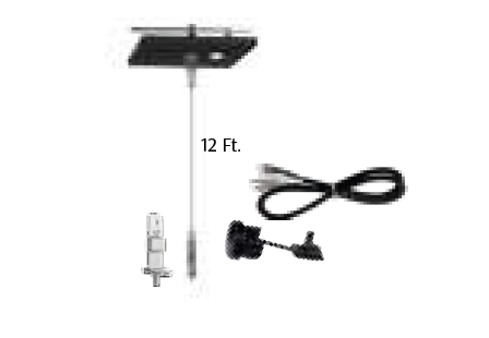 Westgate SCL-CSQ1P-12FT-BK 12ft 1/16in, 1.5mm Single Square Suspension 5in Canopy Set With Keyhole End Connector, Power Side, With Cord
