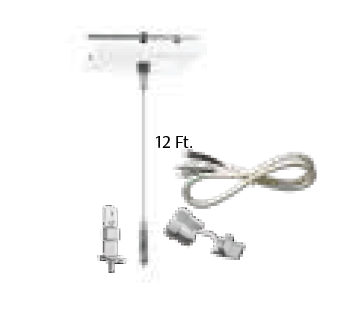 Westgate SCL-CSQ1P-12FT 12ft 1/16in, 1.5mm Single Square Suspension 5in Canopy Set With Keyhole End Connector, Power Side, With Cord