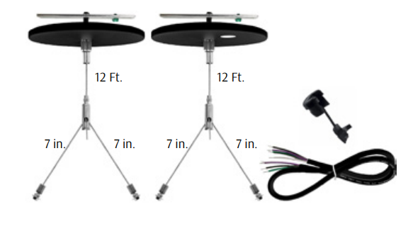Westgate SCL-CSYK-6FT-BK Adjustable. 6ft 1/16in Suspension Canopy Complete Kit For Both Sides - Keyhole Y End Connectors Black Finish