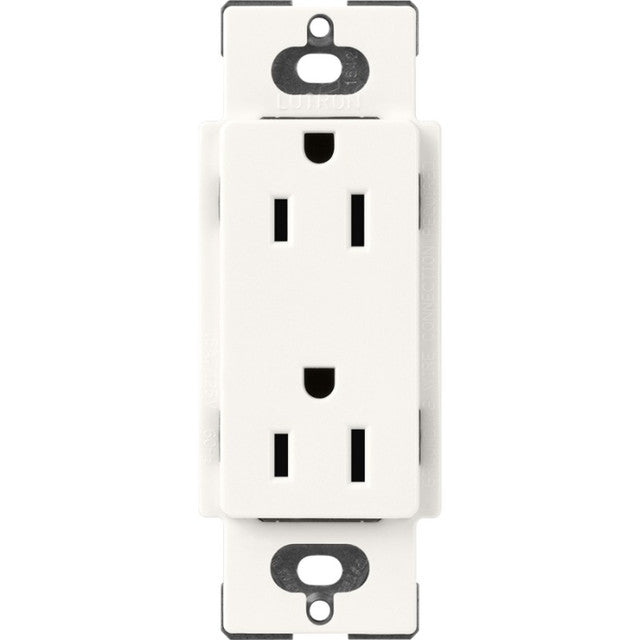 Lutron SCR-15-BW Claro 15A Receptacle, Brilliant White Finish