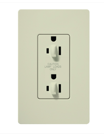 Lutron SCR-15-DDTR-BI Claro 15A Tamper Resistant Receptacle - Dual Dimming - Biscuit Finish