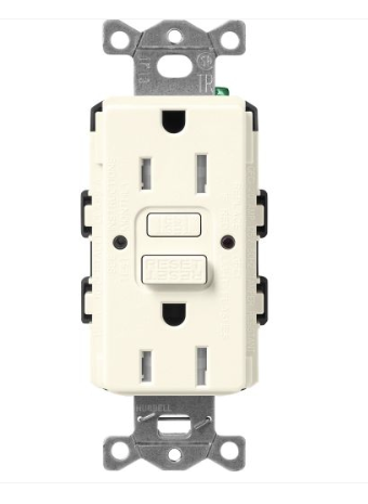 Lutron SCR-15-GFST-BI Claro 15A GFCI Receptacle - Tamper Resistant - Biscuit Finish
