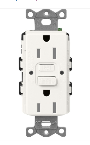 Lutron SCR-15-GFST-BW Claro 15A GFCI Receptacle - Tamper Resistant - Brilliant White Finish