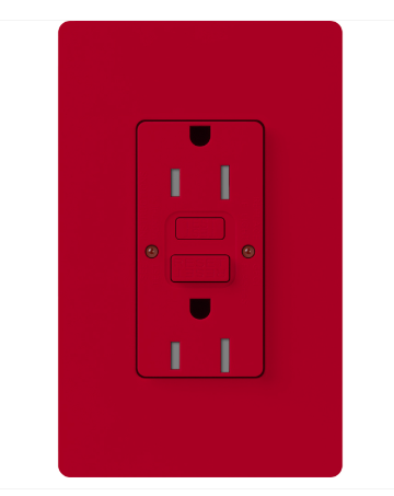 Lutron SCR-15-GFST-HT Claro 15A GFCI Receptacle - Tamper Resistant - Hot Finish