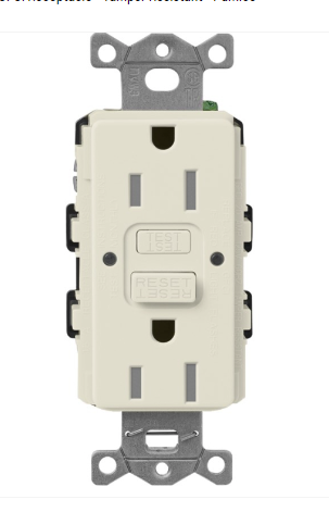 Lutron SCR-15-GFST-PM Claro 15A GFCI Receptacle - Tamper Resistant - Pumice Finish