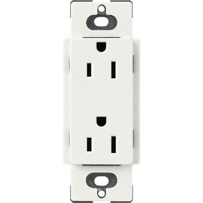 Lutron SCR-15-RW Claro 15A Receptacle, Architectural White Finish