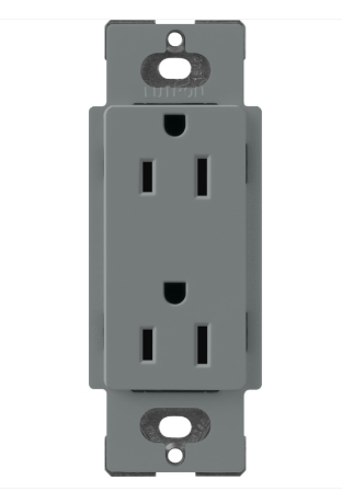 Lutron SCR-15-SL Claro 15A Receptackle - Slate Finish