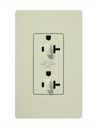 Lutron SCR-20-DDTR-BI Claro 20A Tamper Resistant Receptacle - Dual Dimming - Biscuit Finish