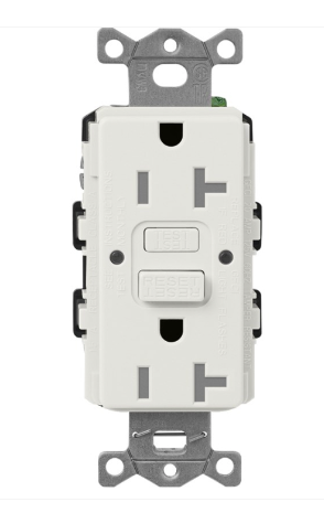 Lutron SCR-20-GFST-LG Claro 20A GFCI Receptacle - Tamper Resistant - Lunar Grey Finish