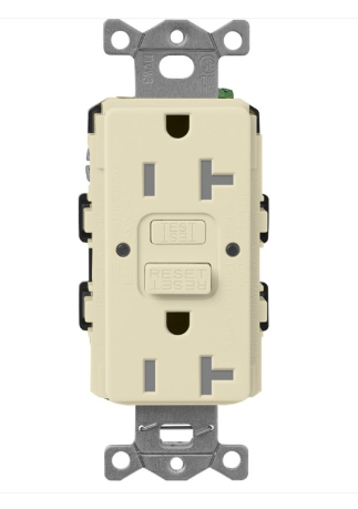 Lutron SCR-20-GFST-SD Claro 20A GFCI Receptacle - Tamper Resistant - Sand Finish