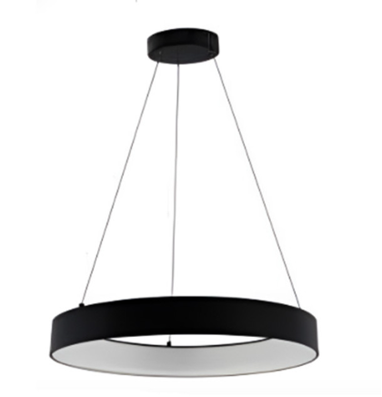 Westgate SCRH-UD-18-MCT5-DD-BK 18 Inches Hollow Circle Pendant with Uplight, 30W, Multiple Color Temperatures, Dimmable Black Finish