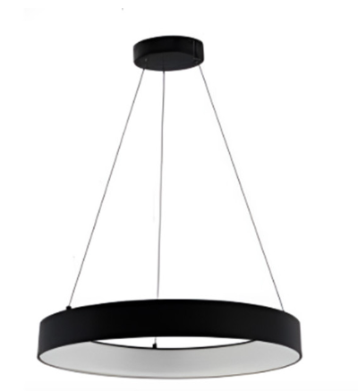 Westgate SCRH-UD-24-MCT5-DD-BK 24 Inches Hollow Circle Pendant with Uplight, 40W, Multiple Color Temperatures, Dimmable Black Finish