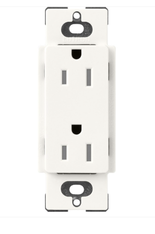 Lutron SCRS-15-TR-BW Claro 15A Tamper Resistant Receptacle - Brilliant White Finish