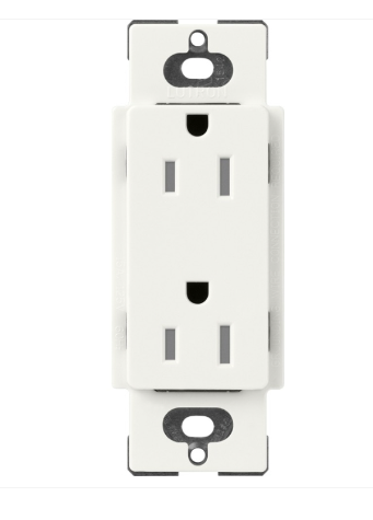 Lutron SCRS-15-TR-GL Claro 15A Tamper Resistant Receptacle - Glacier White Finish