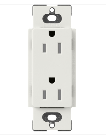 Lutron SCRS-15-TR-LG Claro 15A Tamper Resistant Receptacle - Lunar Grey Finish