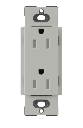 Lutron SCRS-15-TR-PB Claro 15A Tamper Resistant Receptacle - Pebble Finish