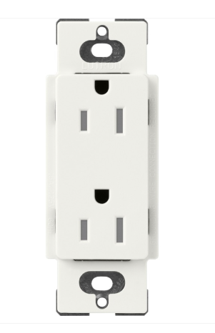 Lutron SCRS-15-TR-RW Claro 15A Tamper Resistant Receptacle - Architectural White Finish