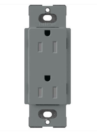 Lutron SCRS-15-TR-SL Claro 15A Tamper Resistant Receptacle - Slate Finish