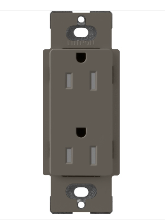 Lutron SCRS-15-TR-TF Claro 15A Tamper Resistant Receptacle - Truffle Finish