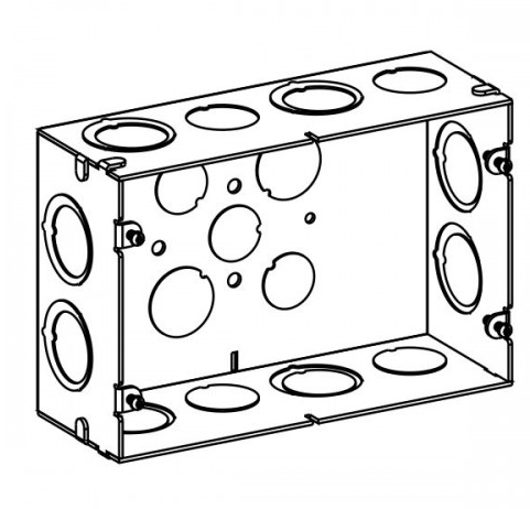 Orbit SDB-2 2-1/2” Deep, 2-gang Multigang Deep Switch Box With 1/2” & 3/4” Ko