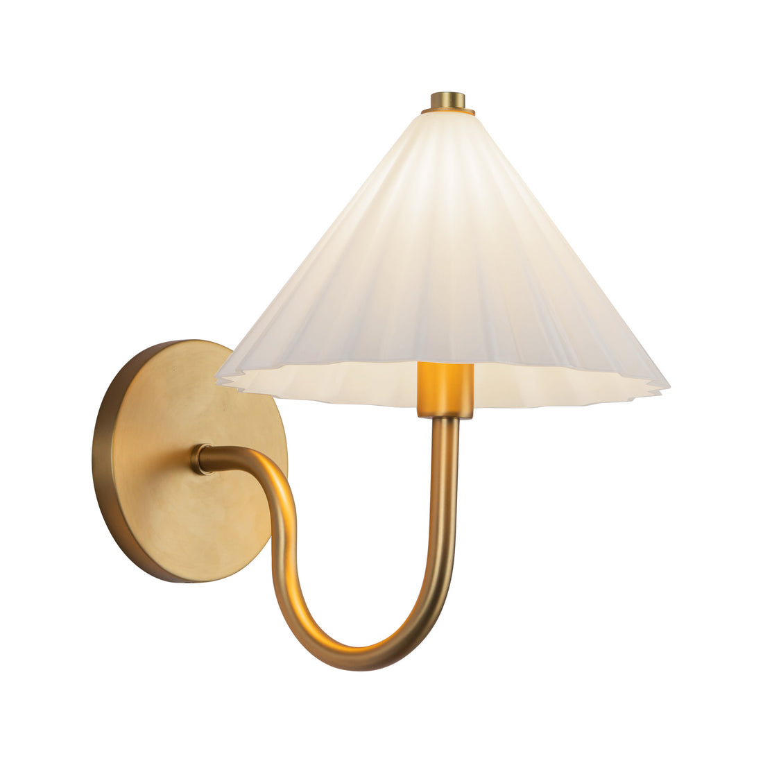 Alora Mood WV451808AGOP Serena 8" Wall/Vanity Light - Opal Glass - Damp Rated - Aged Gold