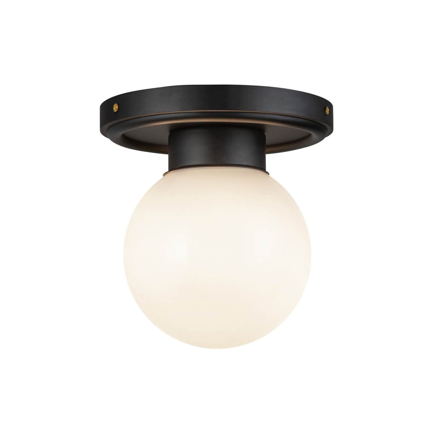 Alora Mood SF407306MBGO 6" Fiore 1-Light LED Semi-Flush Mount - Matte Black / Glossy Opal Glass Shade