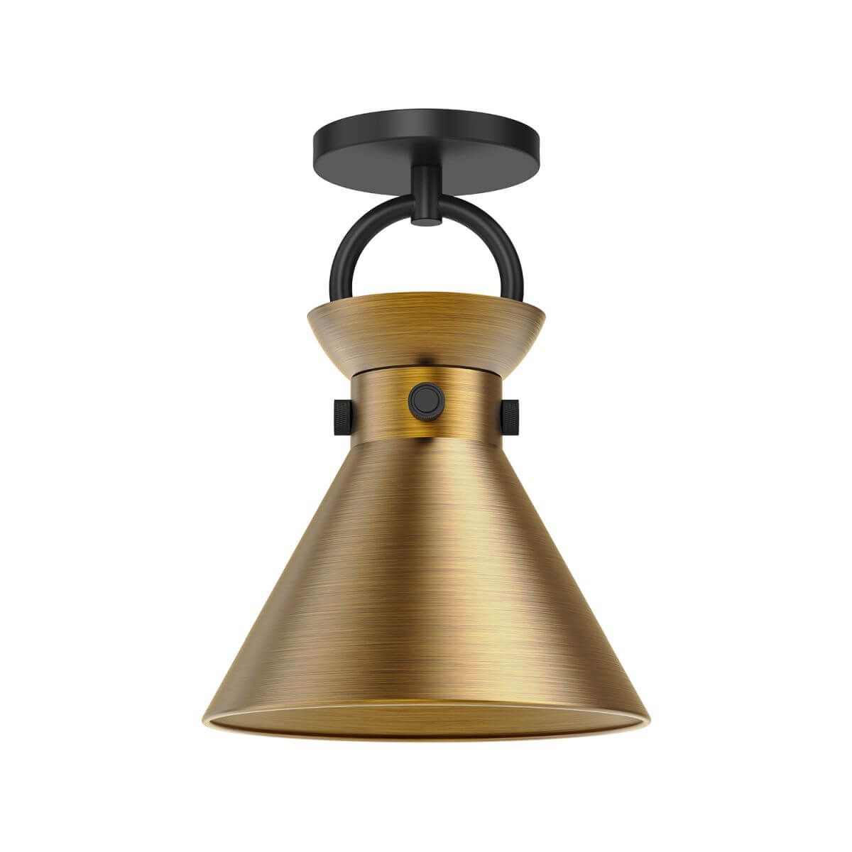 Alora Mood SF412009MBAG 9" Emerson 1-Light LED Semi-Flush Mount - Matte Black / Aged Gold