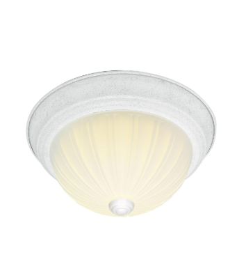 Nuvo SF76-125 2 Light - 11" Flush Mount Light with Frosted Melon Glass - Textured White Finish
