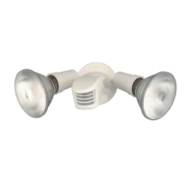 Nuvo SF76-502 2 Light - 10" Flood Light- PAR38 with Adjustable Swivel and Motion Sensor - White Finish